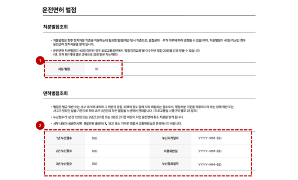 교통 벌점기준 법규위반 조회 신고 소멸기간 확인방법