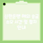 신한은행 해외 송금 소요 시간 및 절차 안내