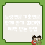 노령연금 기초연금 함께 받기 | 최대한 혜택 받는 방법