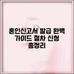 혼인신고서 발급 방법 신청 절차 | 혼인신고서 발급 완벽 가이드