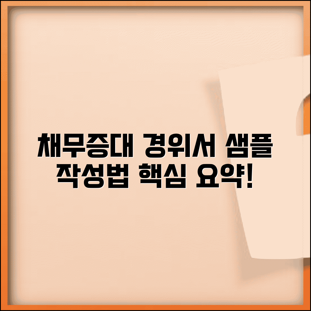 채무증대경위서샘플 | 채무증대 경위서 작성 샘플