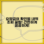 요양급여내역 확인방법 | 요양급여 지급 내역 조회