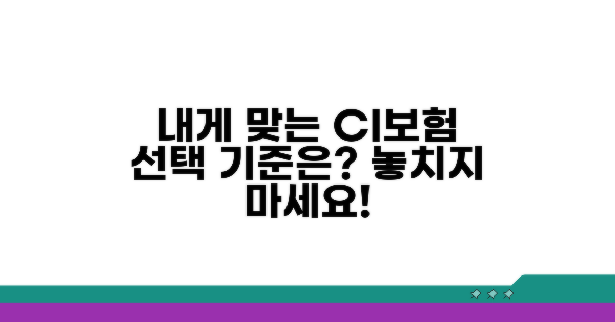 내게 맞는 CI보험, 선택 기준은?