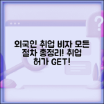 외국인 취업 비자 신청 | 외국인 취업 허가 절차 총정리