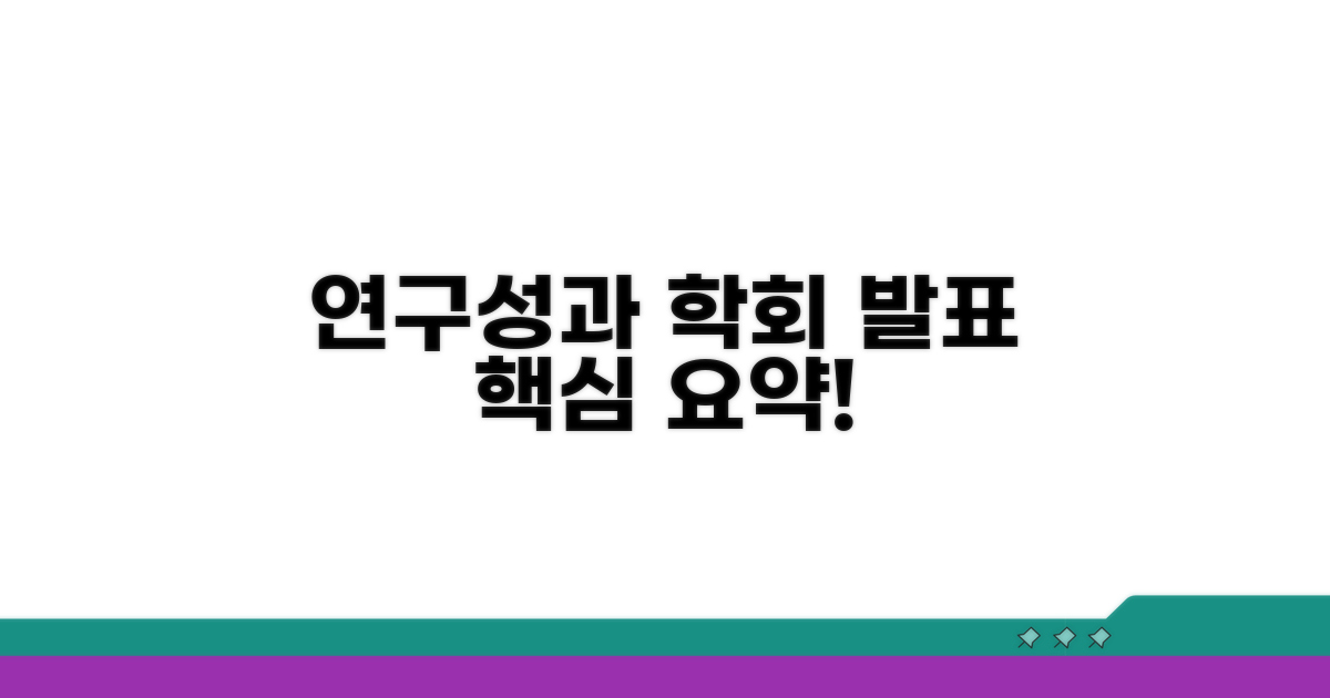 연구 성과와 학회 발표 내용 정리