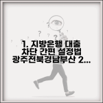 지방은행 여신차단 서비스 설정법 광주 전북 경남 부산
