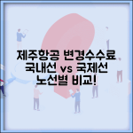 제주항공 변경수수료 국내선 국제선 노선별 차이