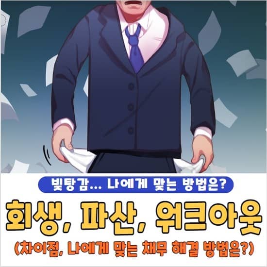개인회생, 개인파산, 개인워크아웃 차이점