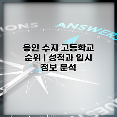 용인 수지 고등학교 순위 | 성적과 입시 정보 분석