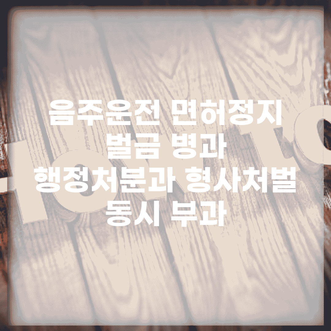 음주운전 면허정지 벌금 병과 | 행정처분과 형사처벌 동시 부과