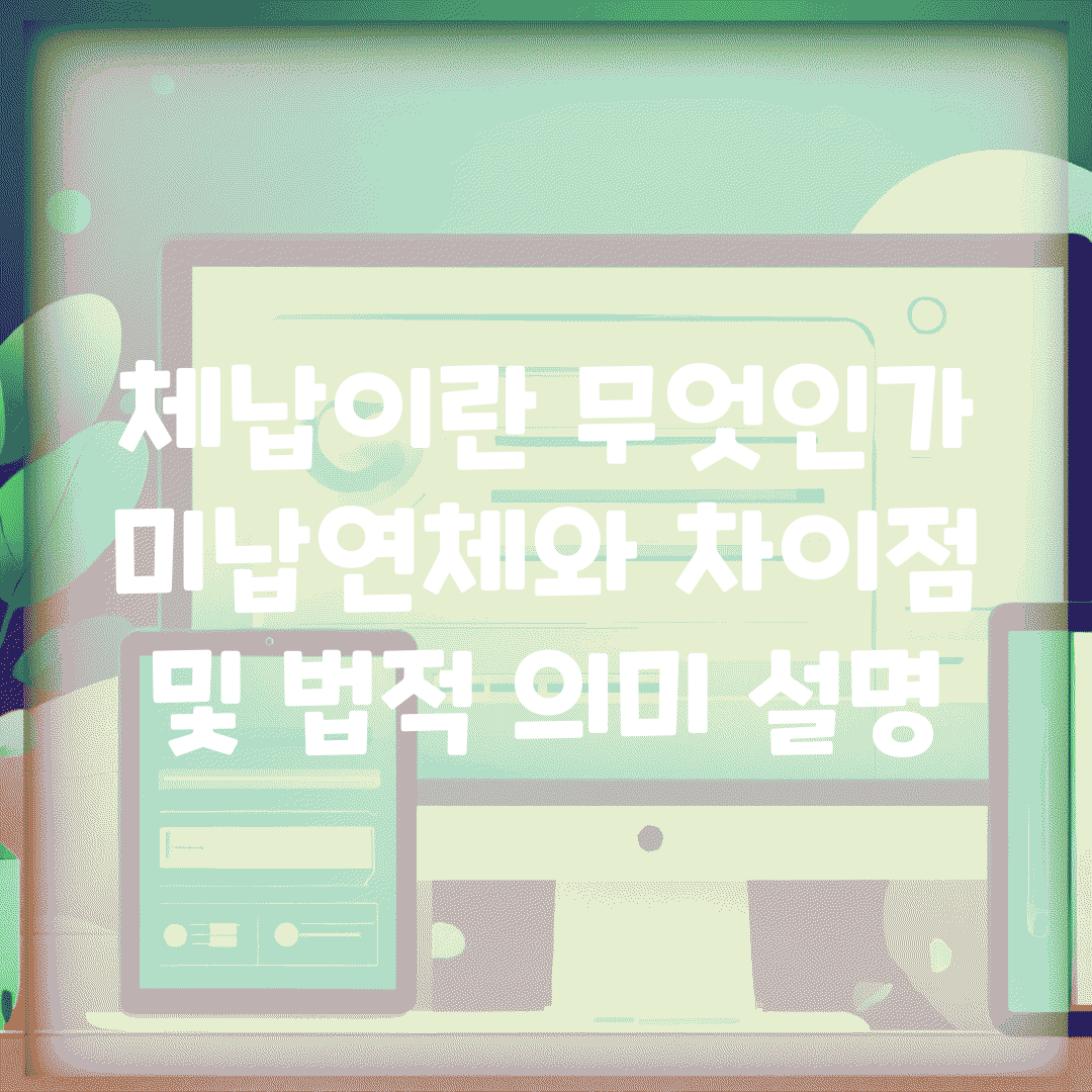 체납이란 무엇인가? | 미납/연체와 차이점 및 법적 의미 설명