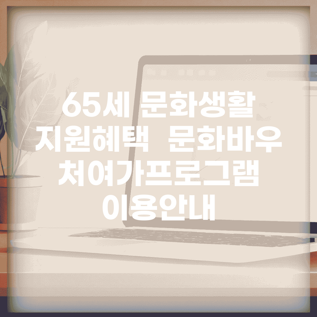 65세 문화생활 지원혜택 | 문화바우처/여가프로그램 + 이용안내