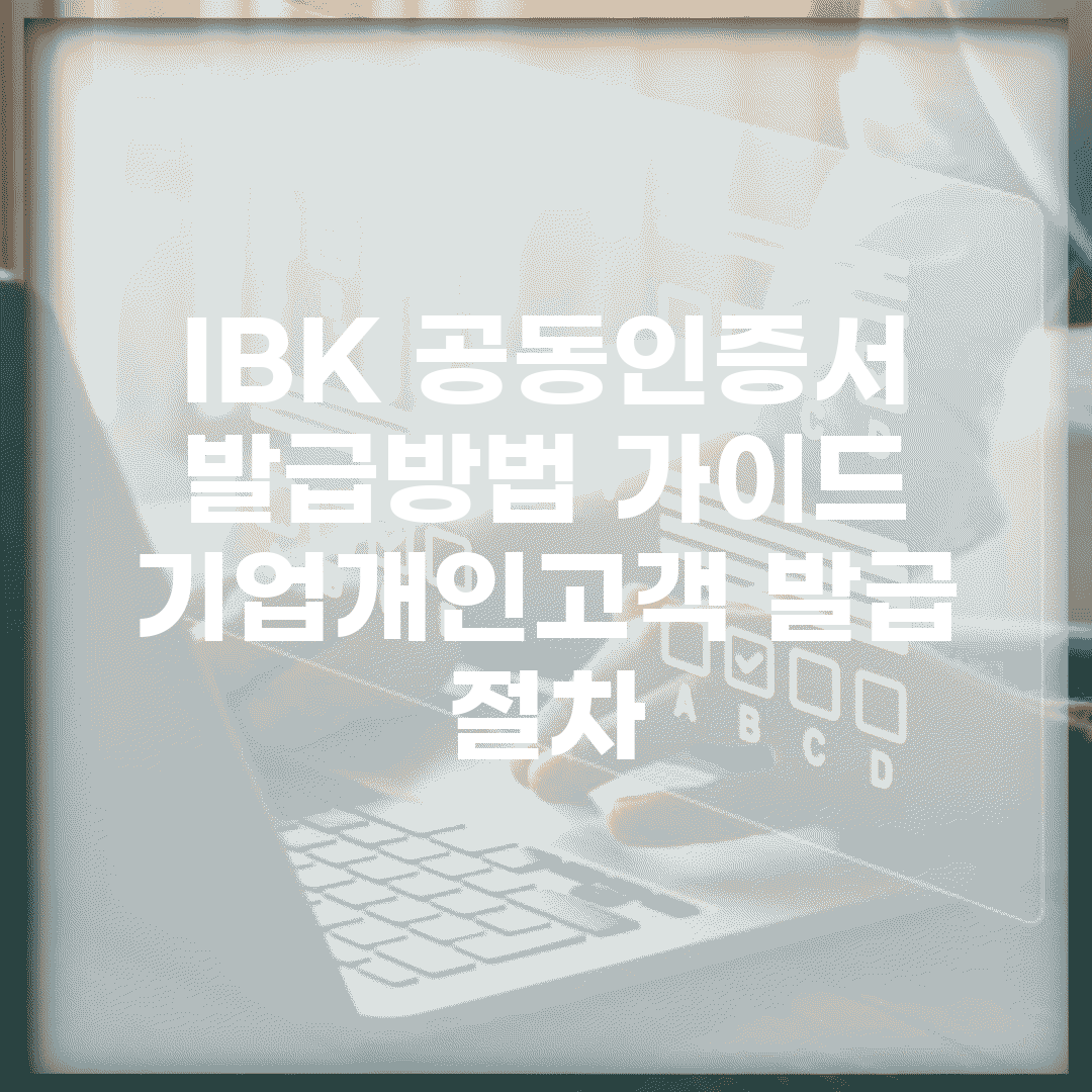 IBK 공동인증서 발급방법 가이드 | 기업/개인고객 발급 절차