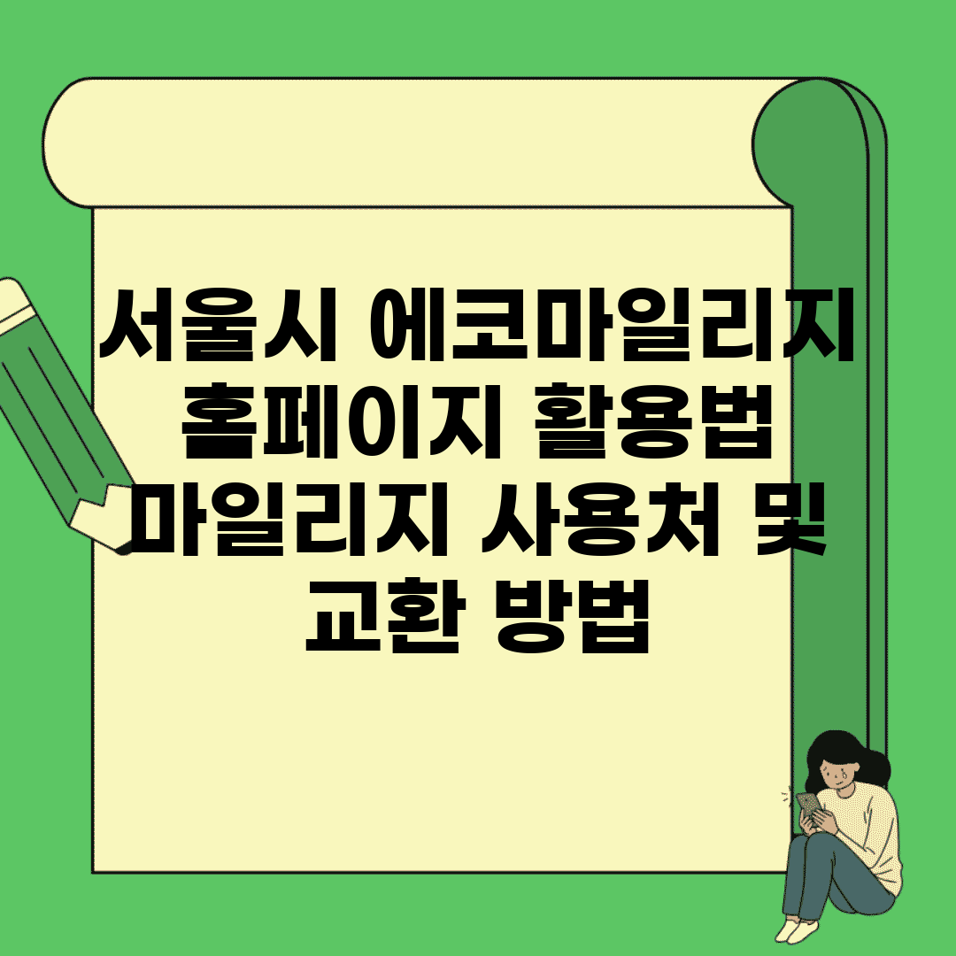 서울시 에코마일리지 홈페이지 활용법 | 마일리지 사용처 및 교환 방법