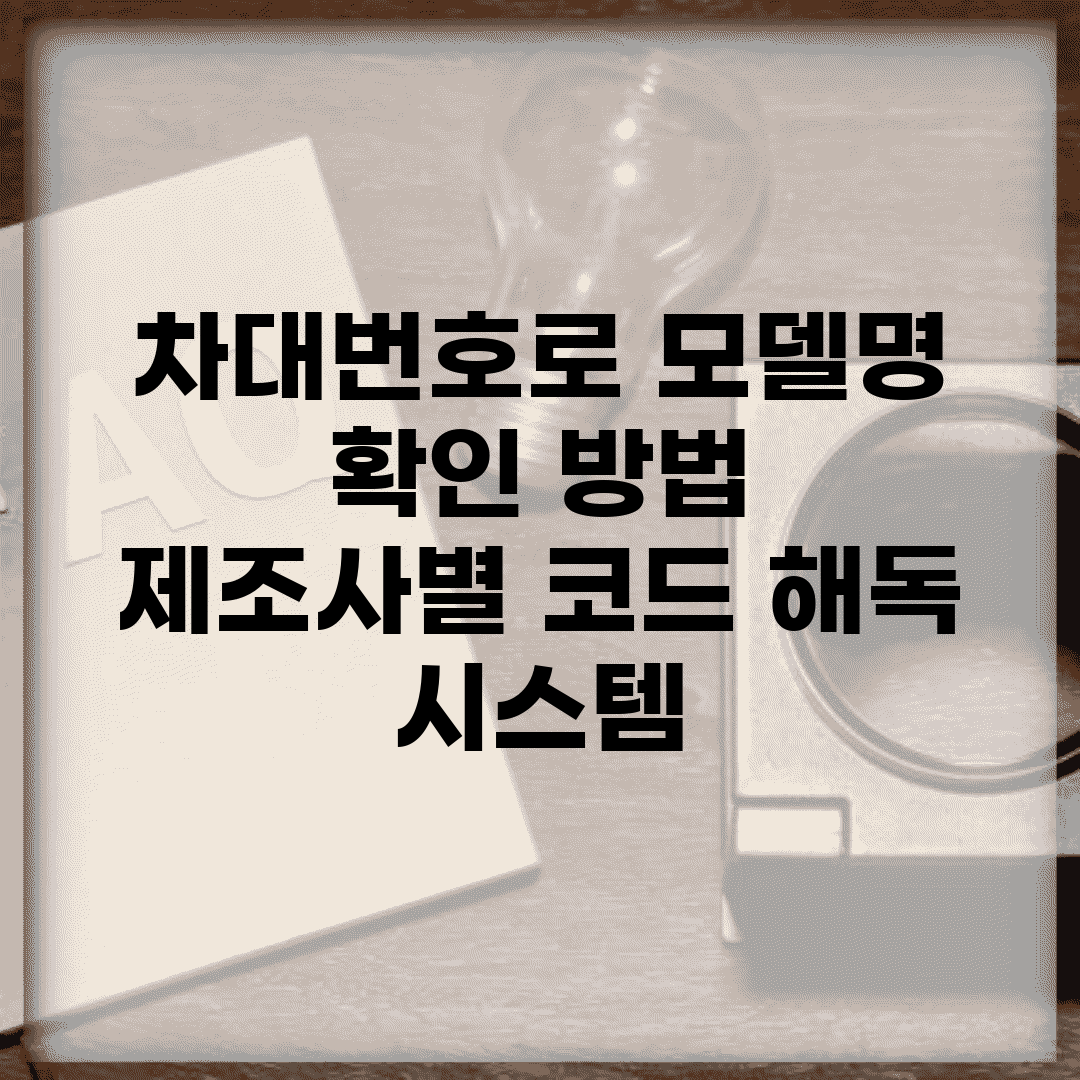 차대번호로 모델명 확인 방법 | 제조사별 코드 해독 시스템