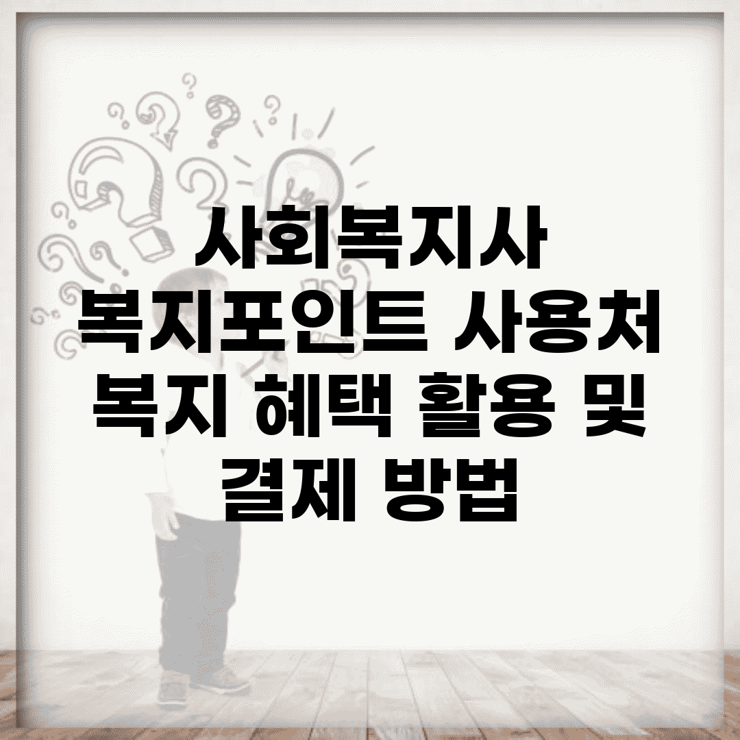 사회복지사 복지포인트 사용처 | 복지 혜택 활용 및 결제 방법