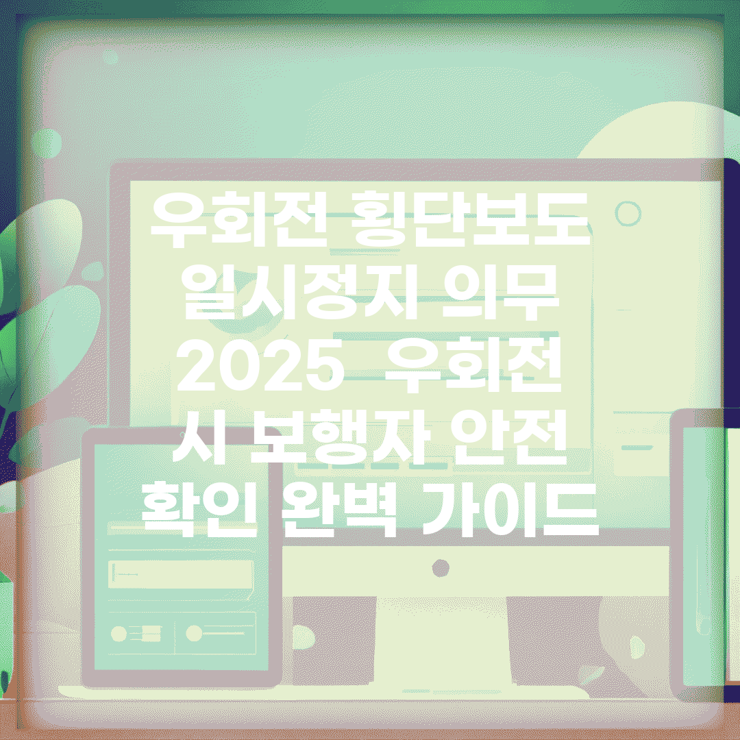 우회전 횡단보도 일시정지 의무 2025 | 우회전 시 보행자 안전 확인 완벽 가이드
