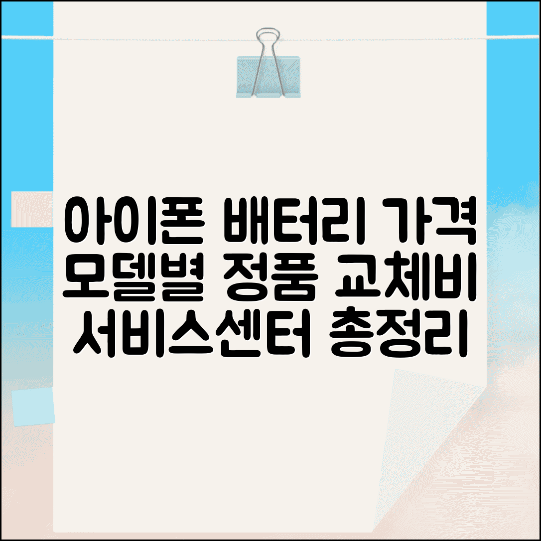아이폰 배터리 교체 비용 모델별 가격 | 정품 배터리 교체 서비스센터 비용