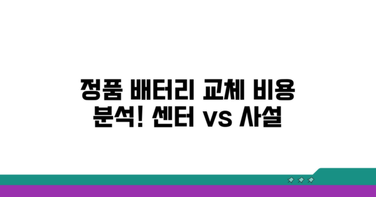 정품 배터리 교체, 서비스센터 비용 분석