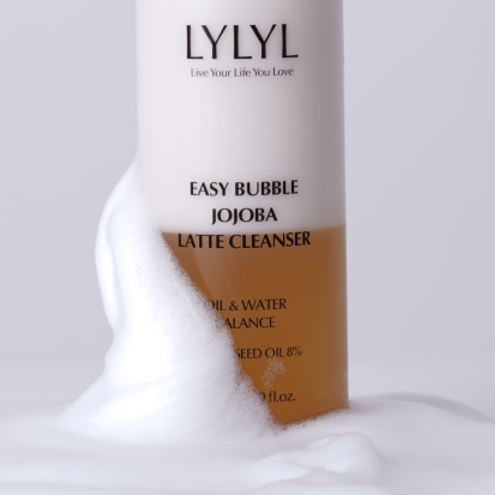 LYLYL 릴릴 이지버블 약산성 호호바 라떼 오일폼 2중 클렌저, 1개, 195ml 상세 이미지 1