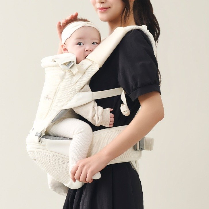 아이엔젤 올인원 닥터다이얼 폴드 에어 힙시트 아기띠, 아이보리 상세 이미지 1