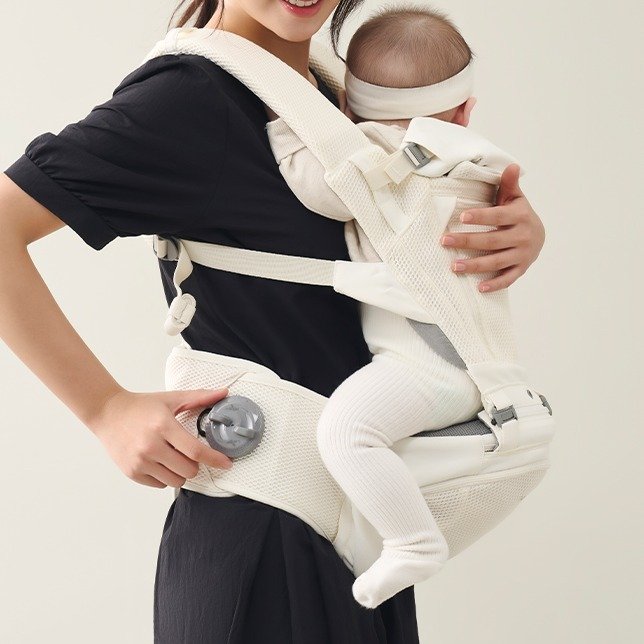 아이엔젤 올인원 닥터다이얼 폴드 에어 힙시트 아기띠, 아이보리 상세 이미지 2