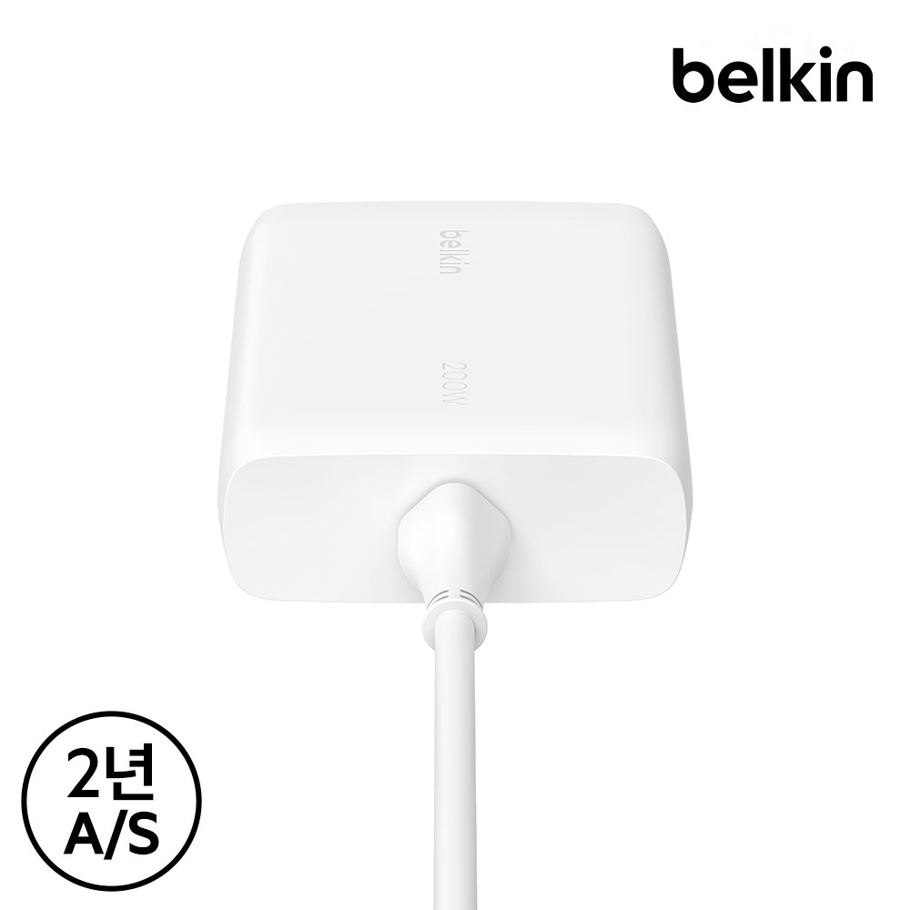 벨킨 200W C타입 4포트 GaN PD 3.1 PPS 고속 충전기 WCH015kr 갤럭시 S26 S25 아이폰17 16 14 13 맥북 에어 M4 아이패드 노트북 충전 상세 이미지 1