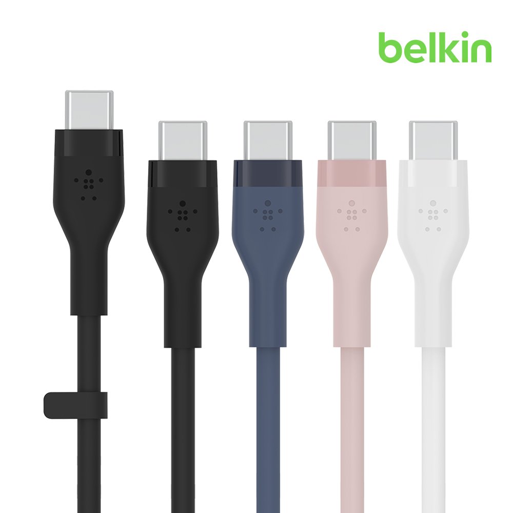벨킨 플렉스 USB-C to C타입 고속 충전 케이블 실리콘 1M CAB009bt1M USB-IF 인증 아이폰17 16 맥북 갤럭시 S26 S25 아이패드 호환 CtoC케이블 상세 이미지 1