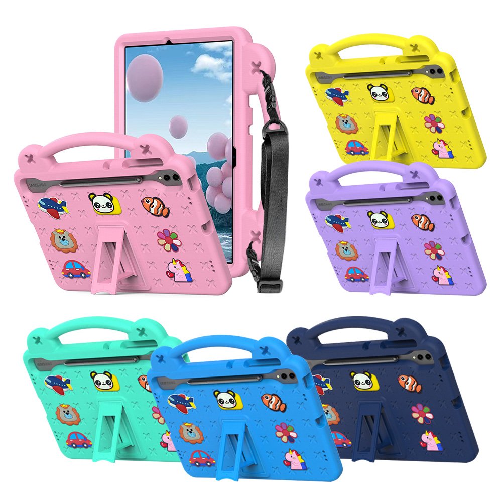갤럭시탭 S9 FE 플러스 케이스 범퍼 유아 키즈 에바폼 애니멀비츠 핑크, 탭 S9 FE+/S9+ 상세 이미지 2
