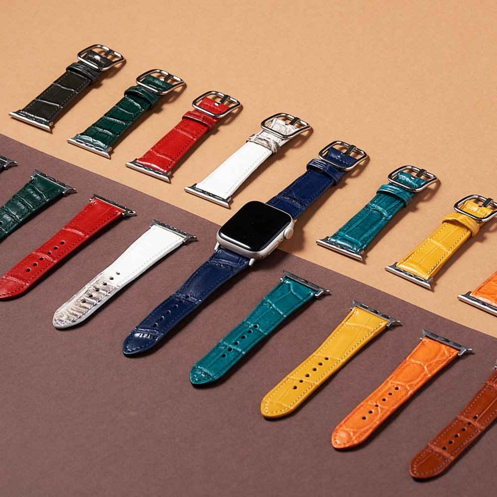 애플워치 갤럭시워치 리얼 악어가죽 스트랩 밴드 10 9 8 SE 울트라2 상세 이미지 2