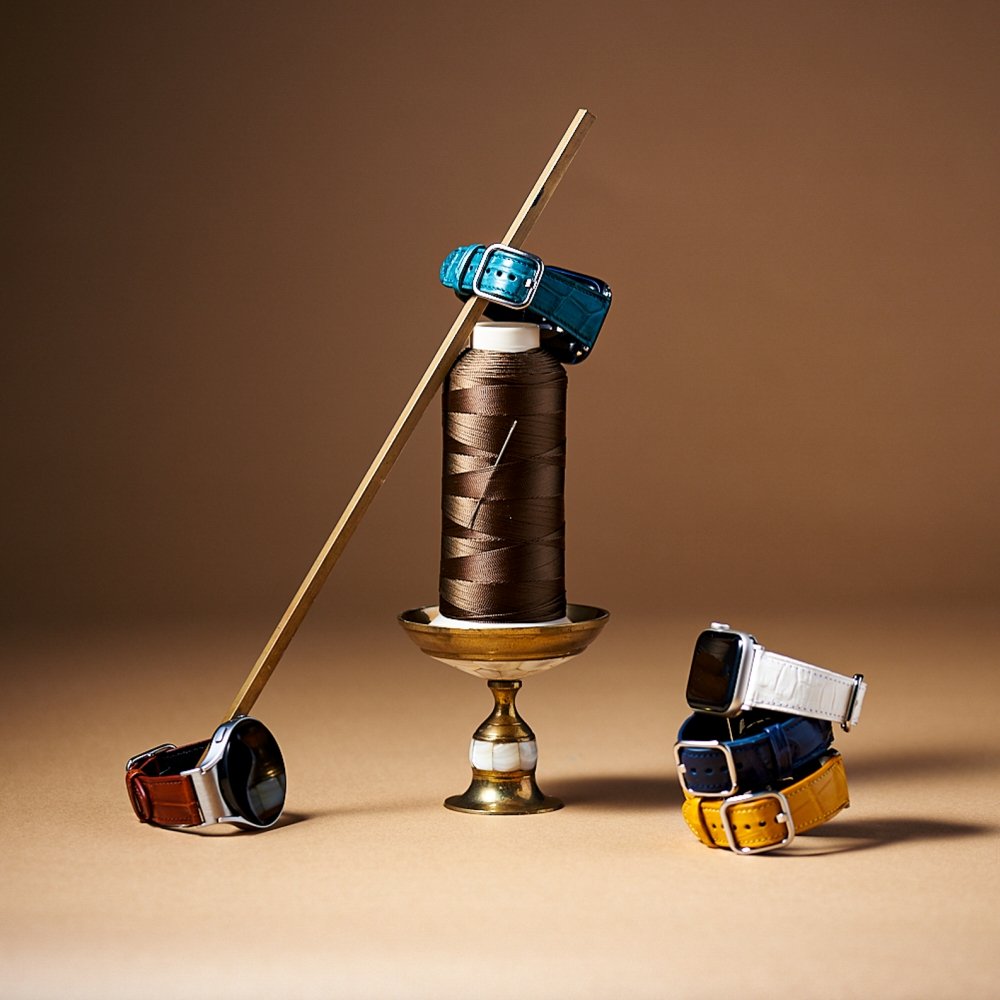 애플워치 갤럭시워치 리얼 악어가죽 스트랩 밴드 10 9 8 SE 울트라2 상세 이미지 1