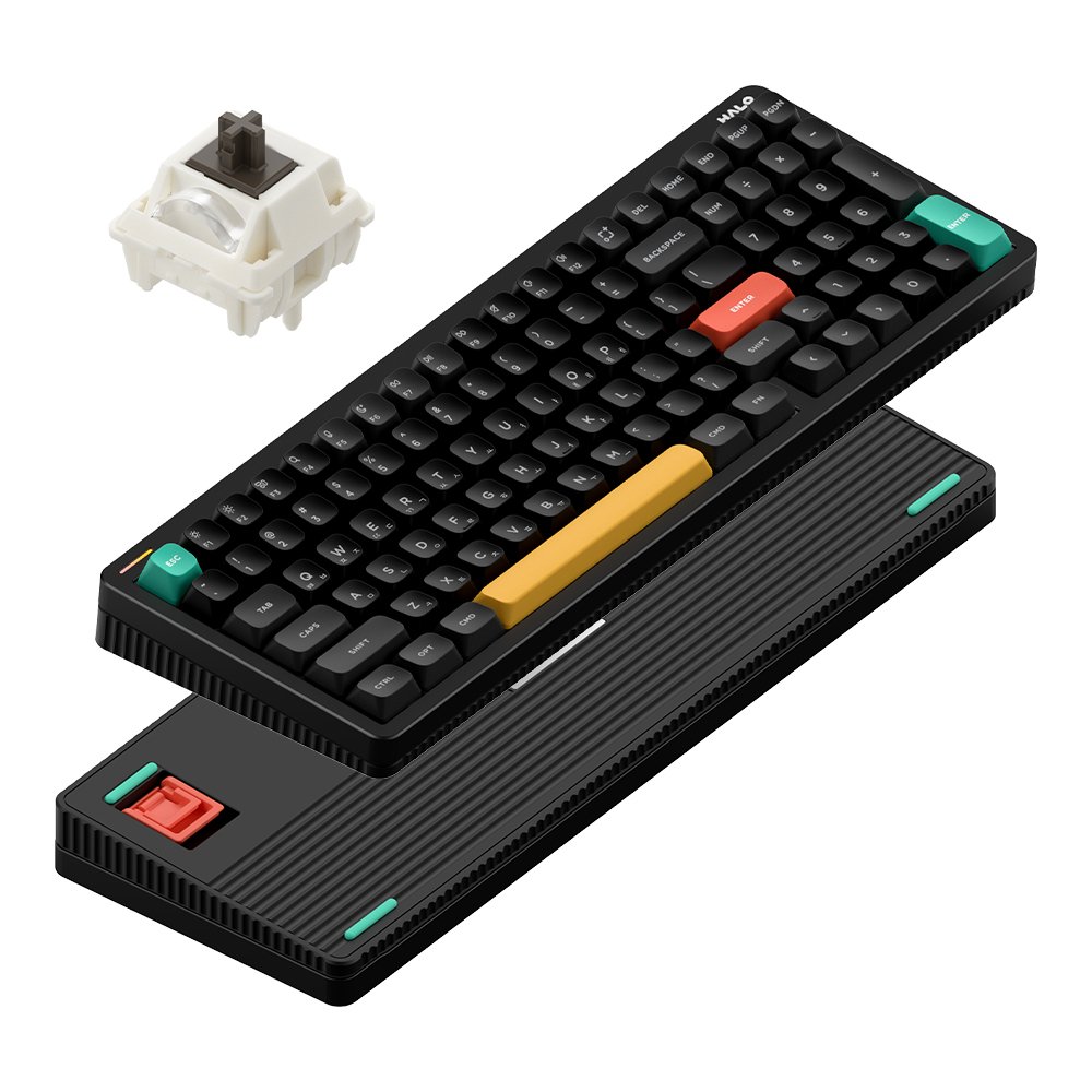 NUPHY Halo96 V2 IO 기계식키보드 한영 각인 옵시디언 블랙, 맥스 갈축 상세 이미지 1