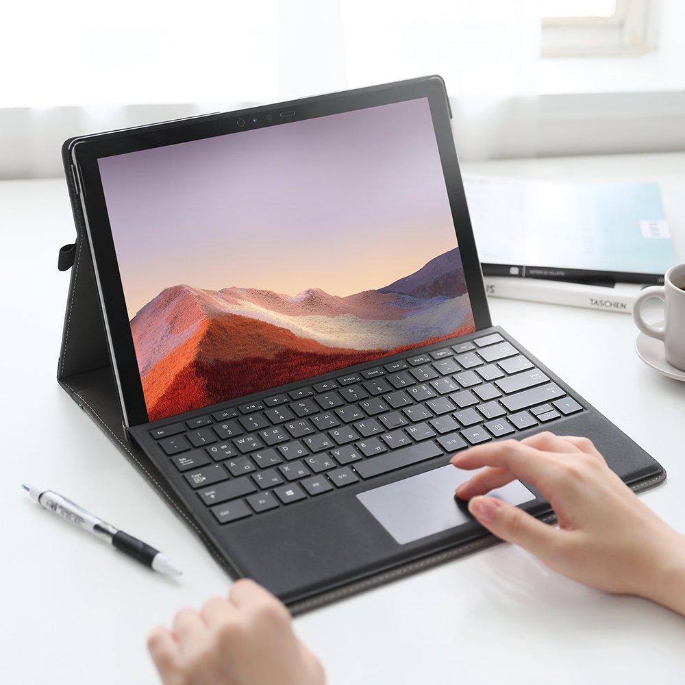 서피스 프로 7 케이스 북커버 가죽 다이어리 민트, 프로 7 상세 이미지 1