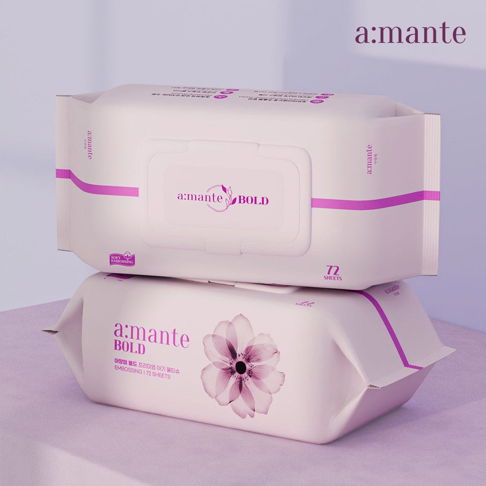 아망떼 볼드 두꺼운 고평량 물티슈 대용량 도톰한 엠보싱 아기물티슈 캡형 72매, 10개 상세 이미지 2