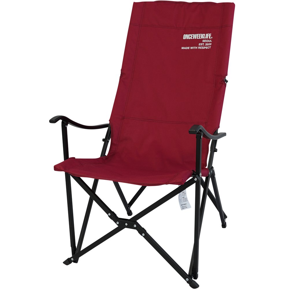 원스위크라이프 캠핑 접이식 경량 롱 릴렉스 체어 특대, 블랙프레임 / 버건디, 1개 상세 이미지 1