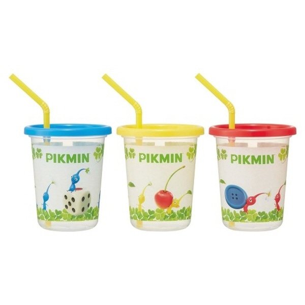 피크민 캐릭터 스트로우 물컵세트 320ml 3P 캐릭터 빨대컵 상세 이미지 1