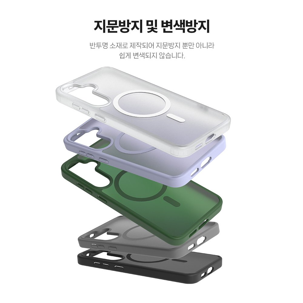 랩씨 맥세이프 마그넷 케이스 지문방지 강력한 자력 매트블랙, 갤럭시S24 상세 이미지 2